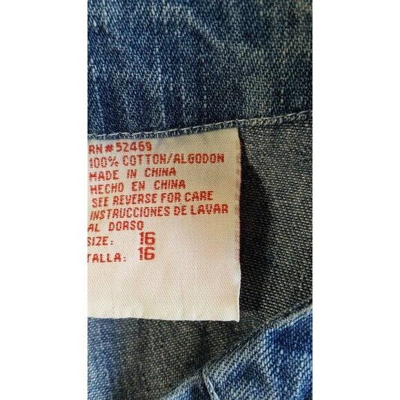 Womens Vintage Jean Dress Duster Womens Size 16 Long Western Sleeveless Buttons - Picture 7 of 8